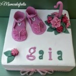 Baby shoes cake topper