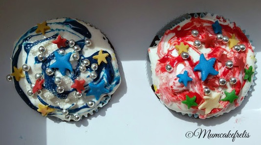 Marshmallow star cupcake, cupcake decorated Cupcakes with Marshmallow