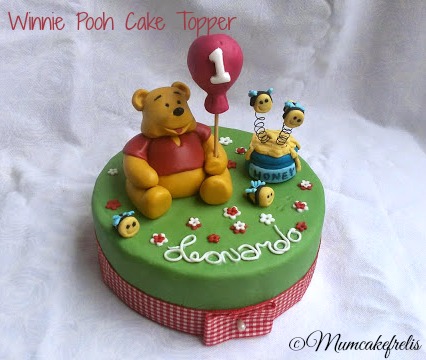 Winnie the Pooh cake toppers, Classic winnie, first birthday Winnie The Pooh Cake Toppers, honey & bees