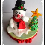 Snowman cake topper