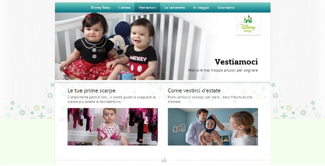 presentazione del nuovo sito Disney Baby italiano con sezioni dedicate e articoli fatti dalle blogger italiane portale Disney Baby