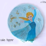 Elsa painting cake topper