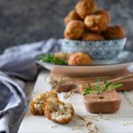 polpette con formaggio affumicato e melanzane