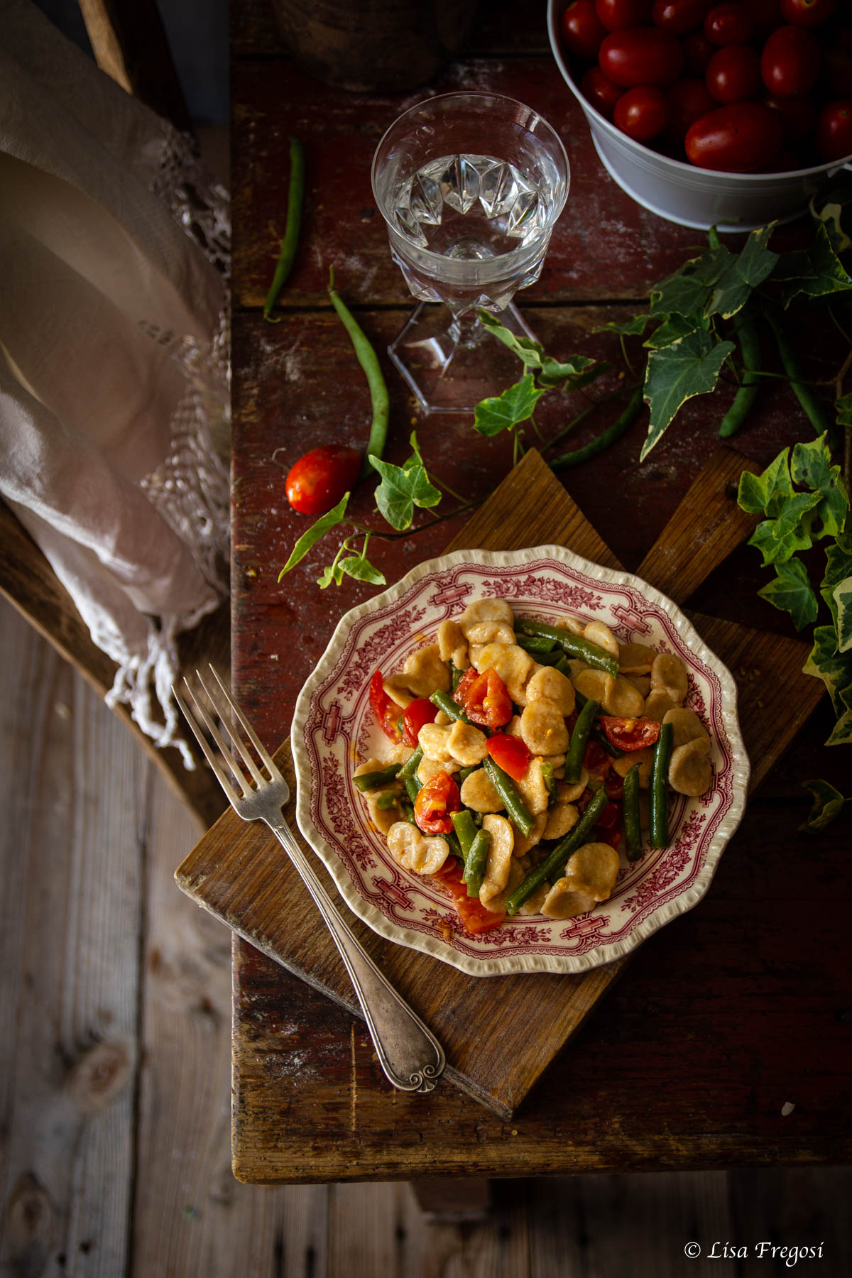croxetti o Corzetti avvantaggiati con fagiolini e pomodorini