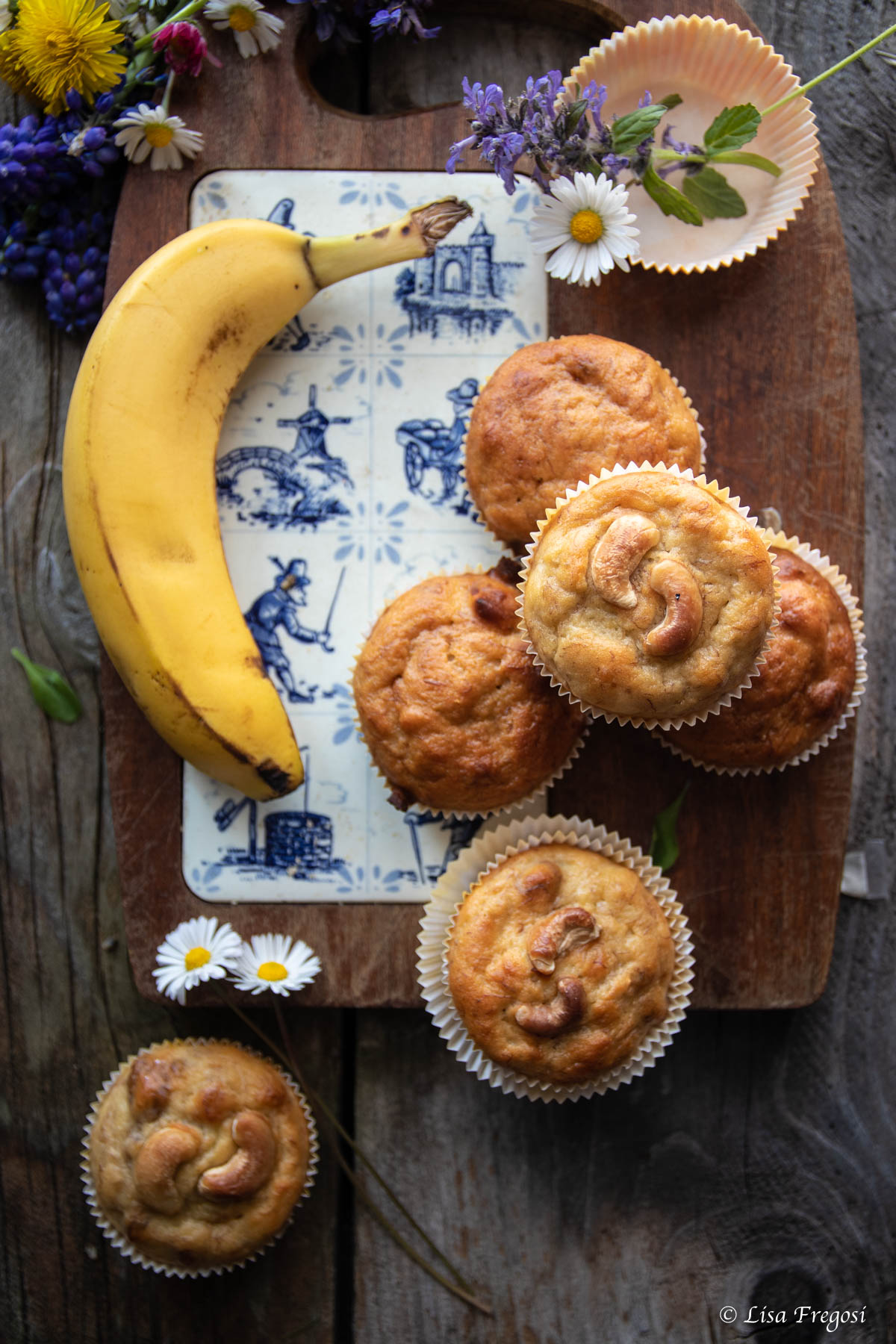 muffin alla banana con noci
