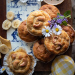 muffin alla banana e noci macadam