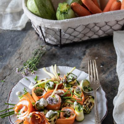 Rotolini di verdure con crema al parmigiano reggiano dop