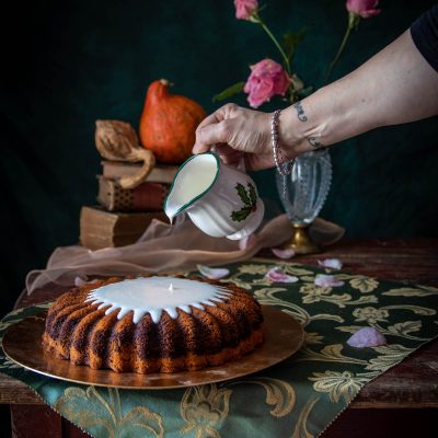 torta alla zucca variegata al cacao