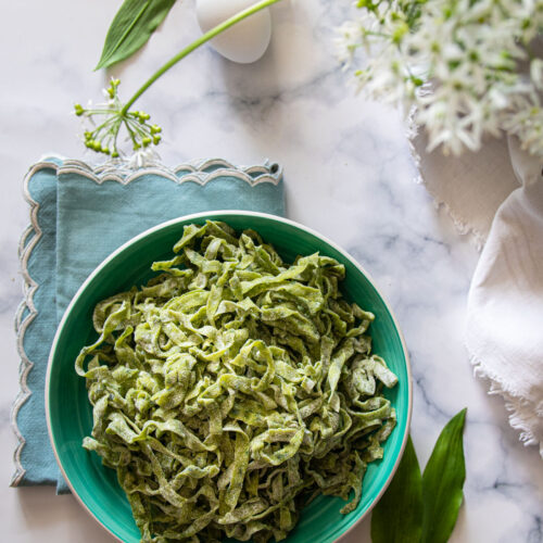 tagliatelle verdi di aglio orsino fatte in casa ricetta