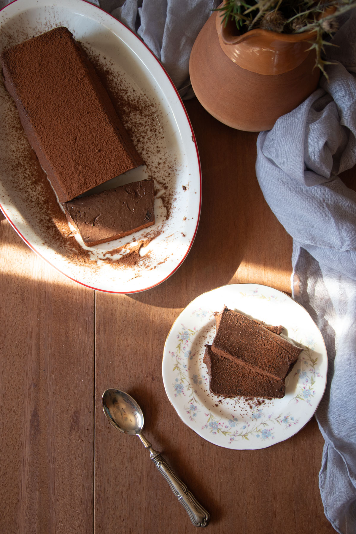 torta budino vegan con latte di soia Céréal e cioccolato fondente