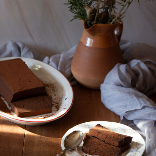 torta budino vegan con latte di soia Céréal e cioccolato fondente