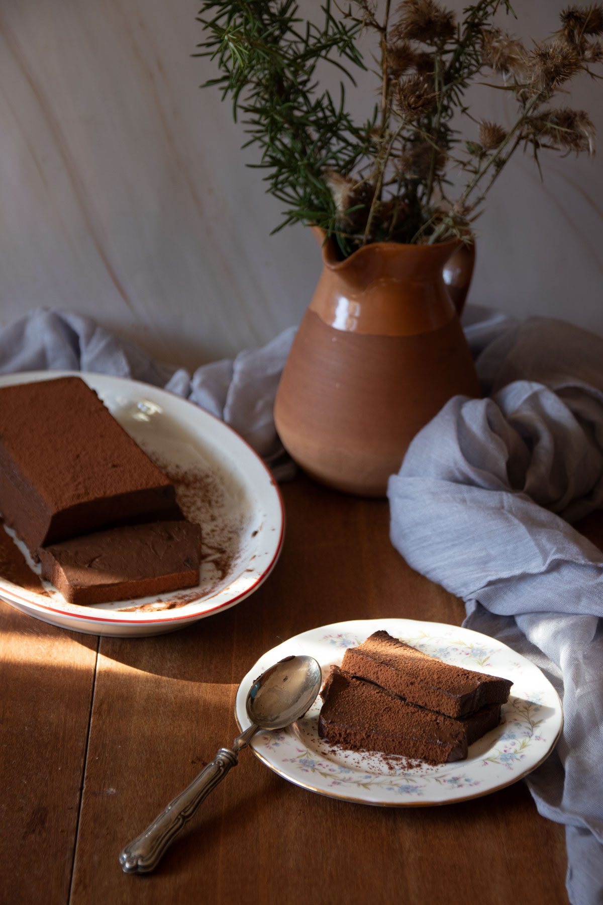 torta budino vegan con latte di soia Céréal e cioccolato fondente